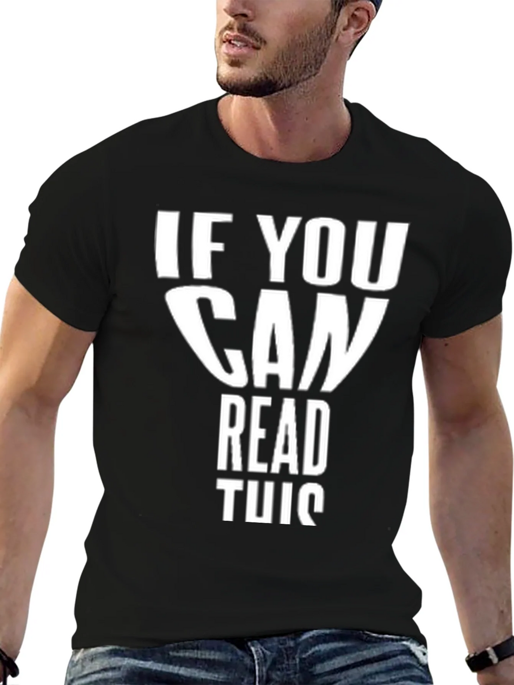 Funny If You Can Read This Black T-Shirt product image 9