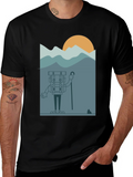 Cartoon Hiker Black T-Shirt product image 1