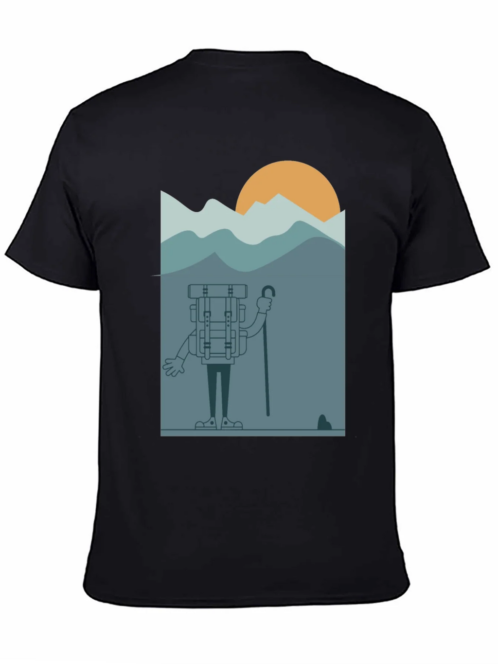 Cartoon Hiker Black T-Shirt product image 7