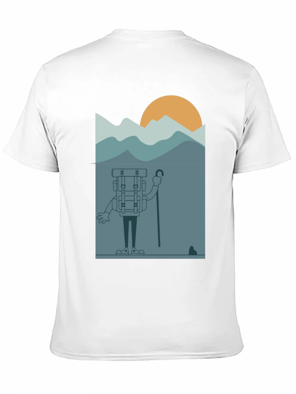 Cartoon Hiker Black T-Shirt product image 2