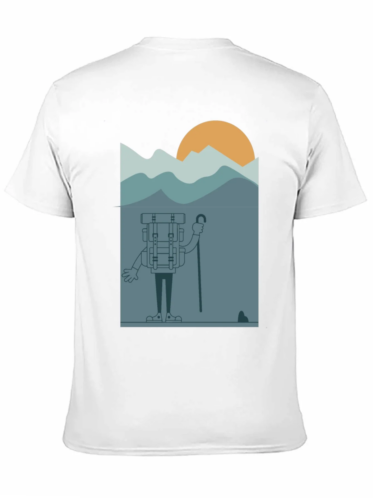Cartoon Hiker Black T-Shirt product image 2