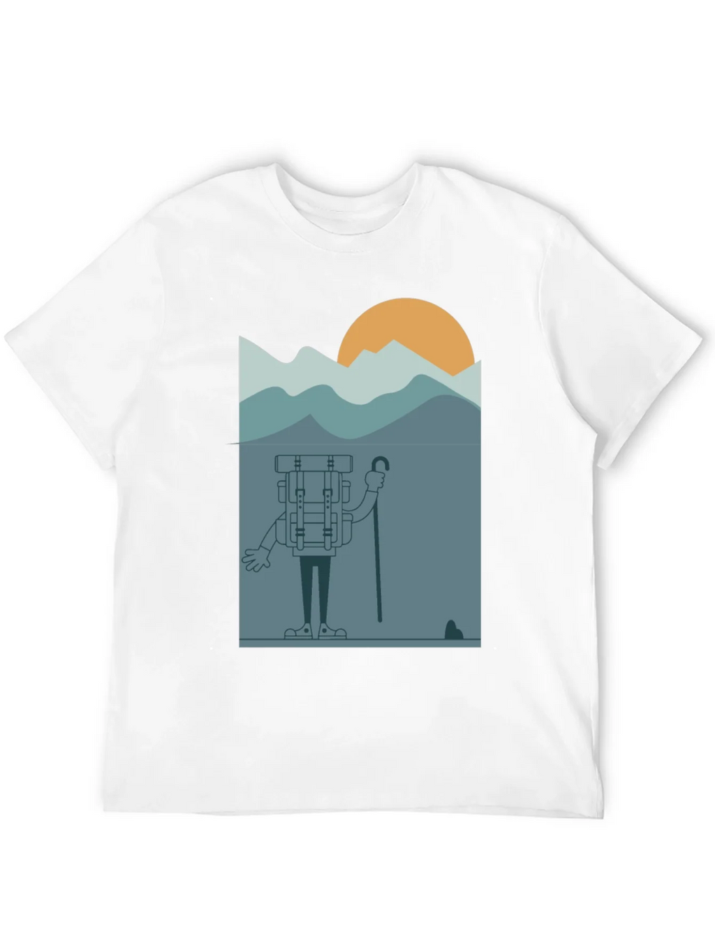 Cartoon Hiker Black T-Shirt product image 3