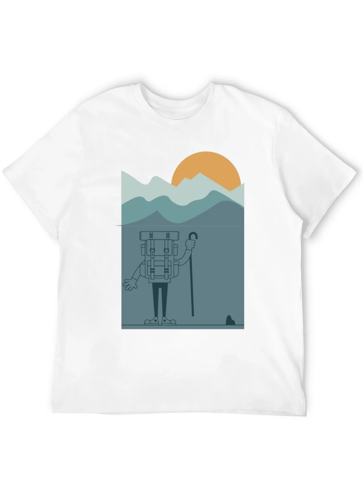 Cartoon Hiker Black T-Shirt product image 3