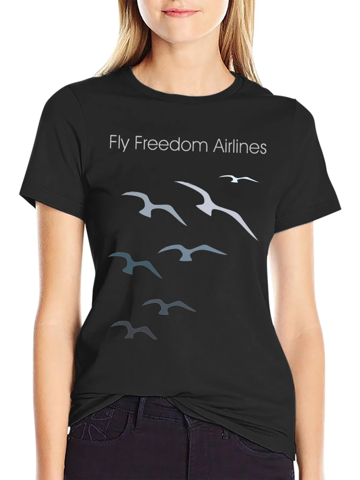 Fly Freedom Airlines Black Graphic Tee product image 1