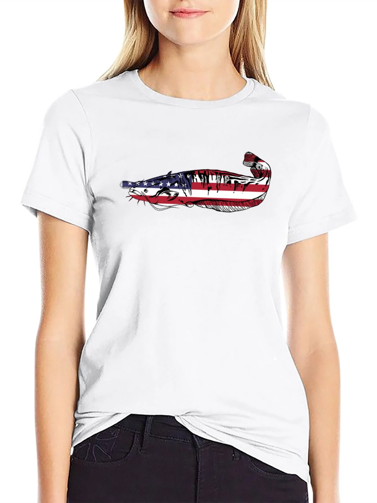 American Flag Catfish Graphic Tee product image 1