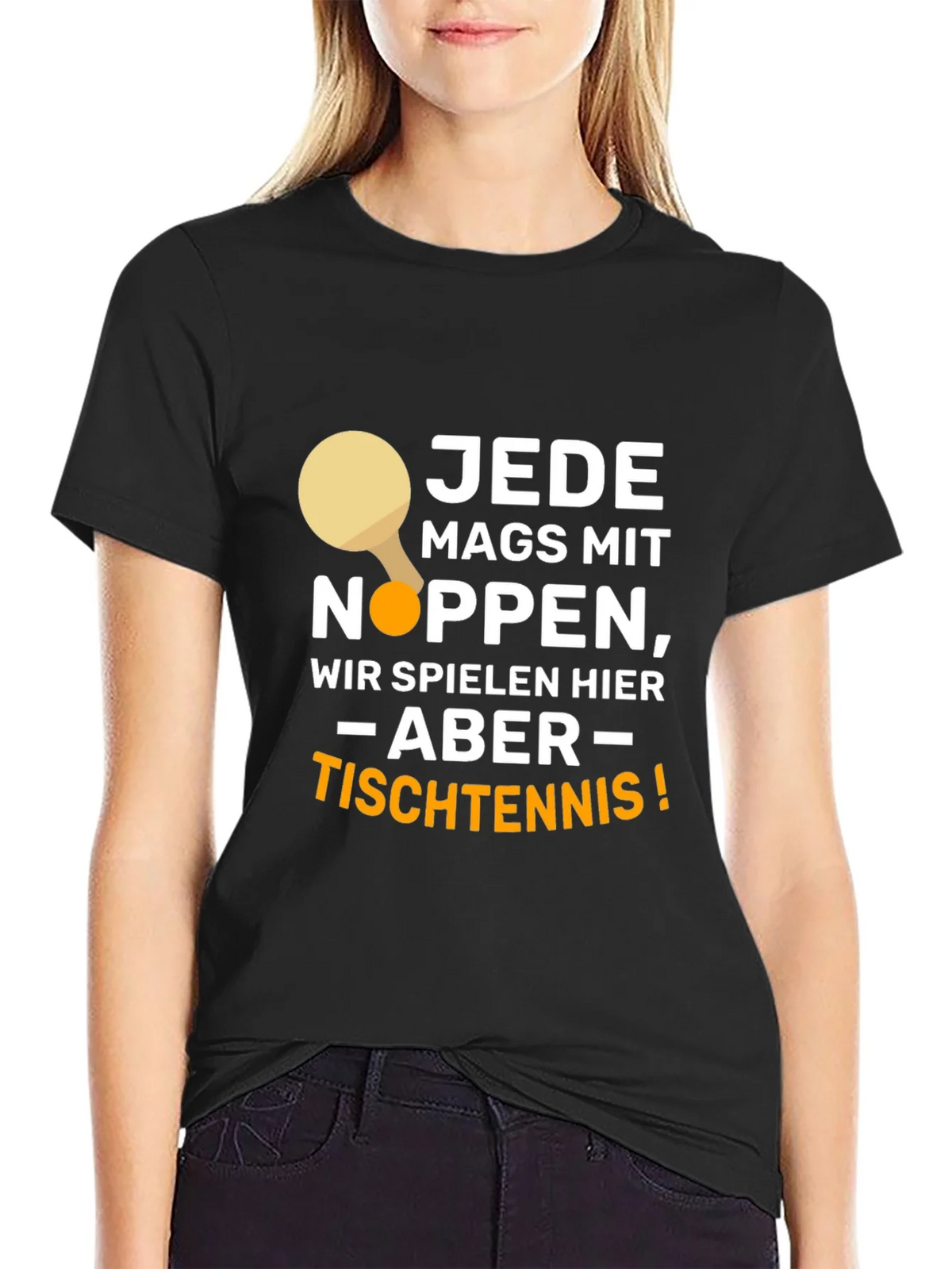 Funny Table Tennis Player Black T-Shirt product image 5