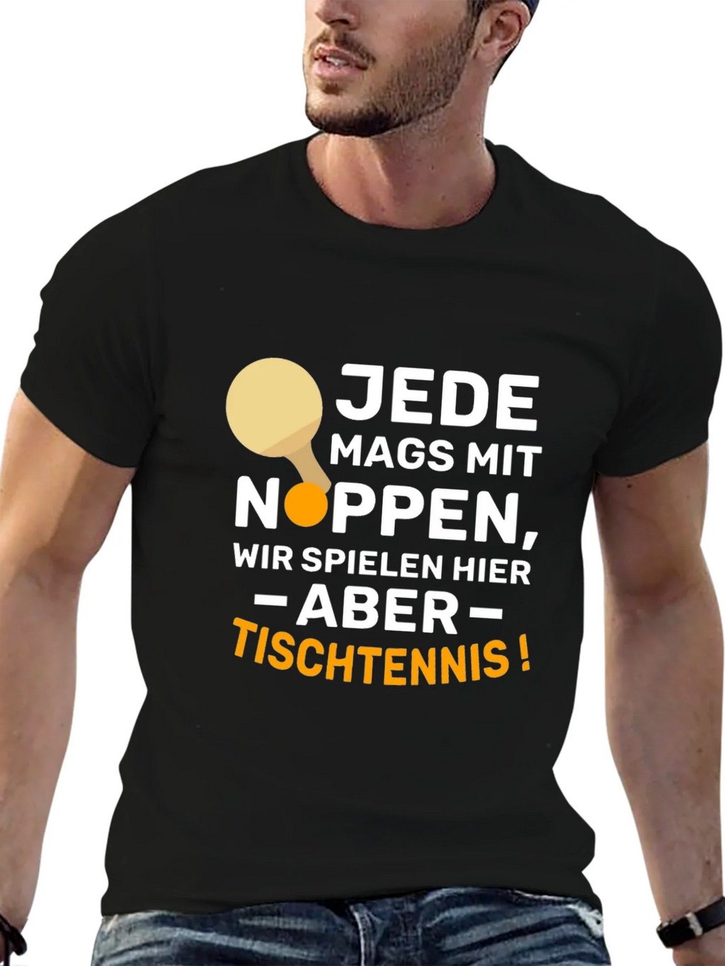 Funny Table Tennis Player Black T-Shirt product image 9
