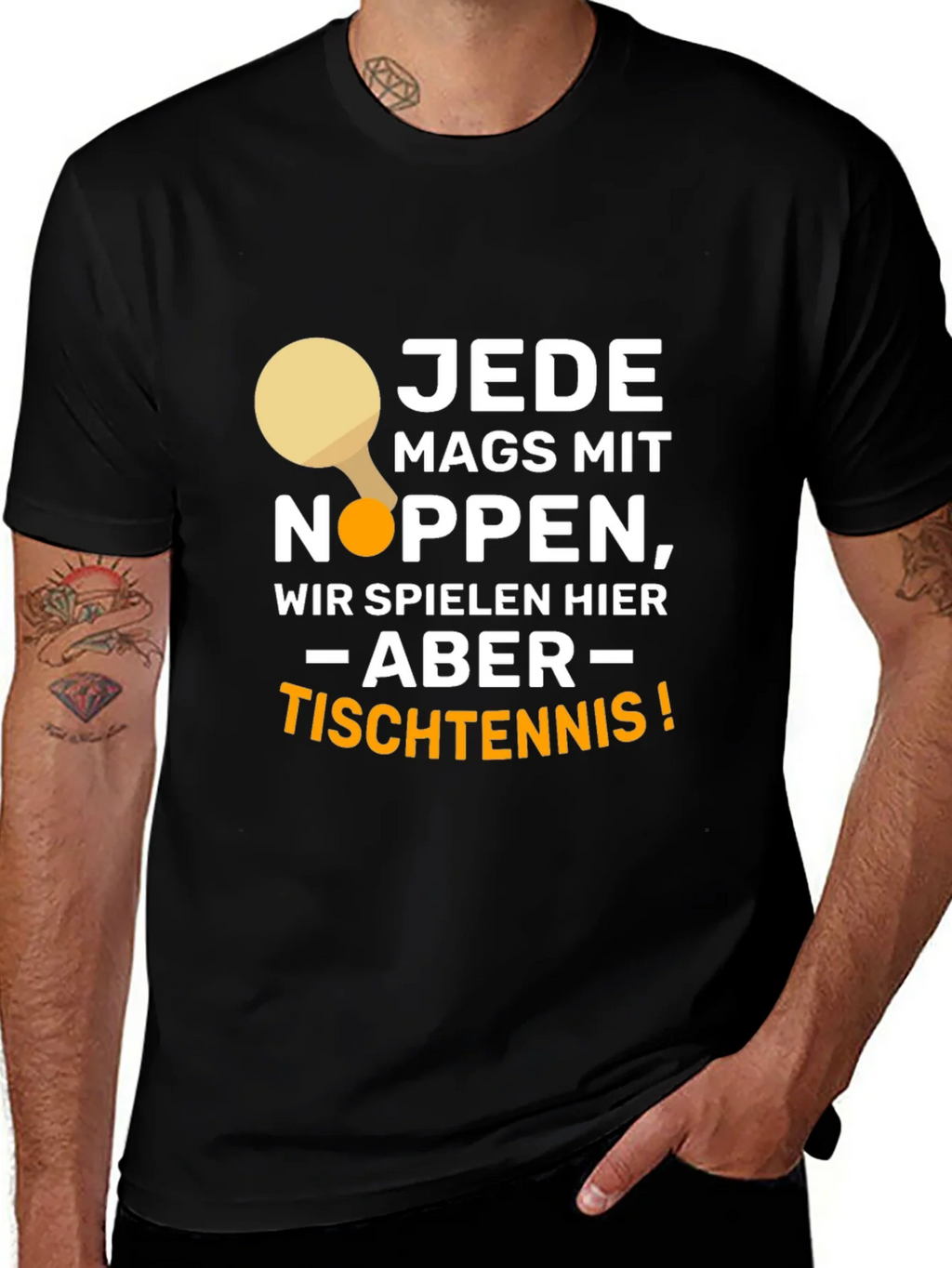 Funny Table Tennis Player Black T-Shirt product image 1