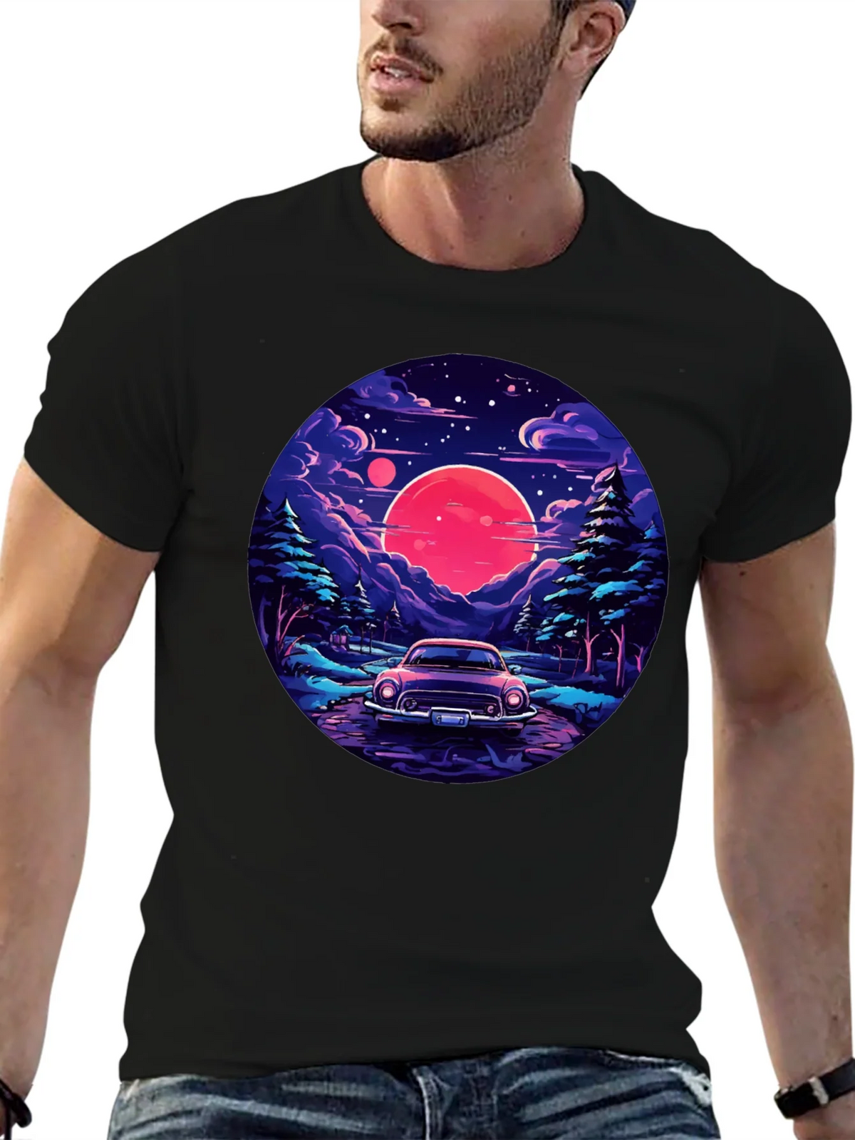Retro Car & Sunset T-Shirt product image 9
