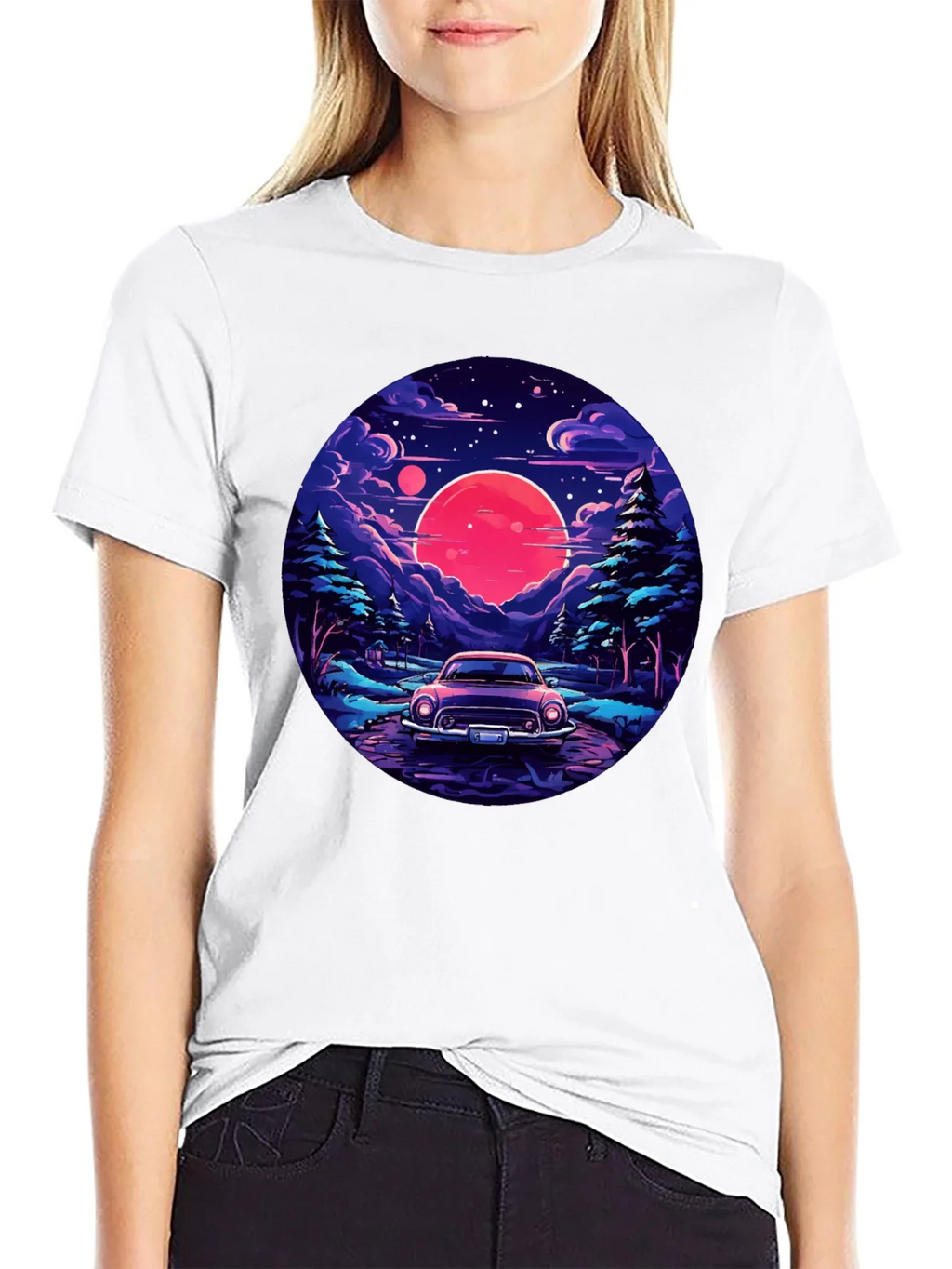Retro Car & Sunset T-Shirt product image 11