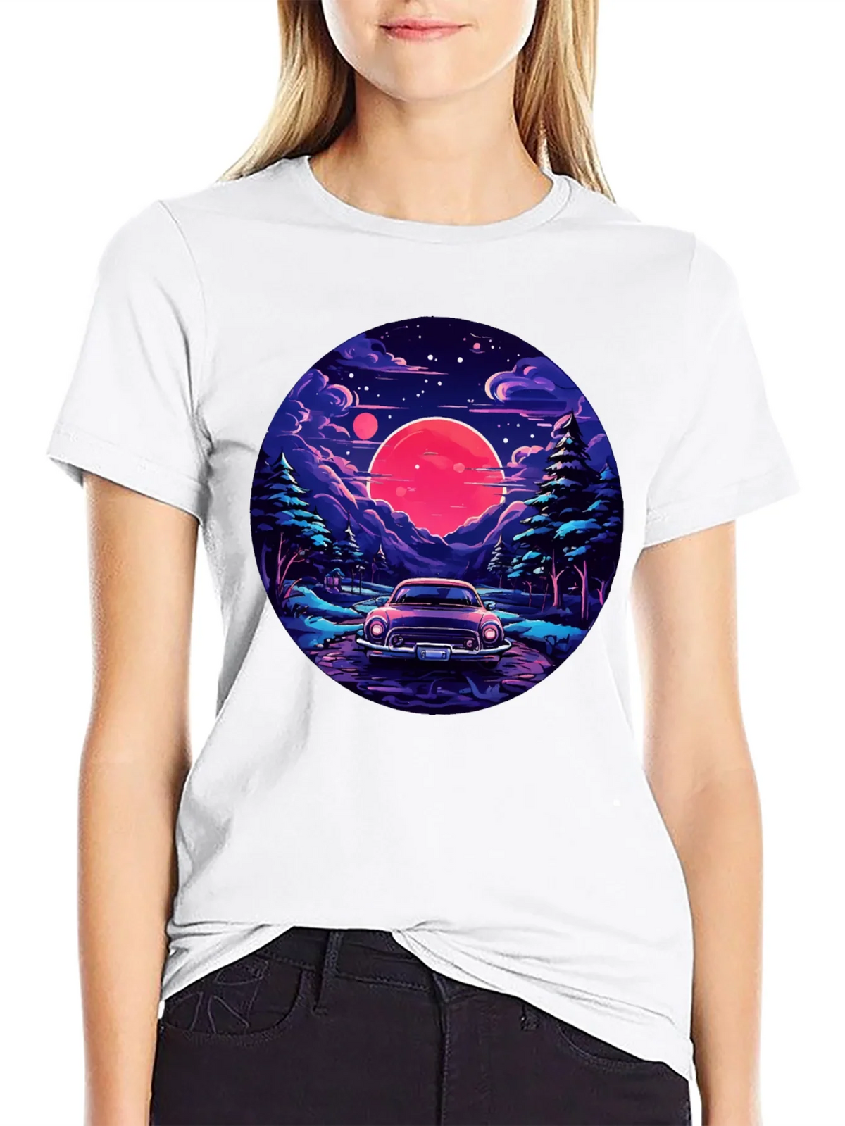 Retro Car & Sunset T-Shirt product image 11