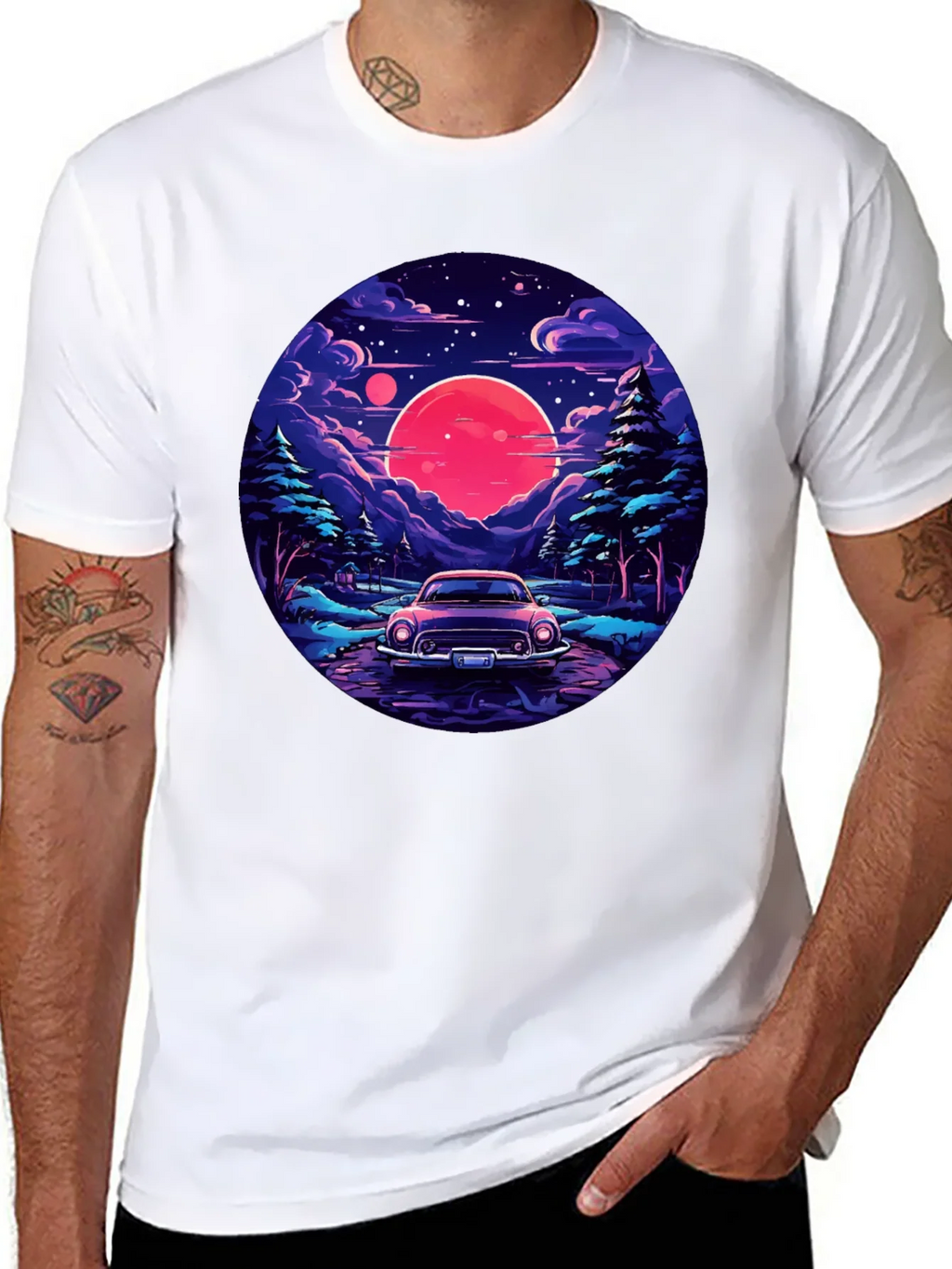 Retro Car & Sunset T-Shirt product image 10