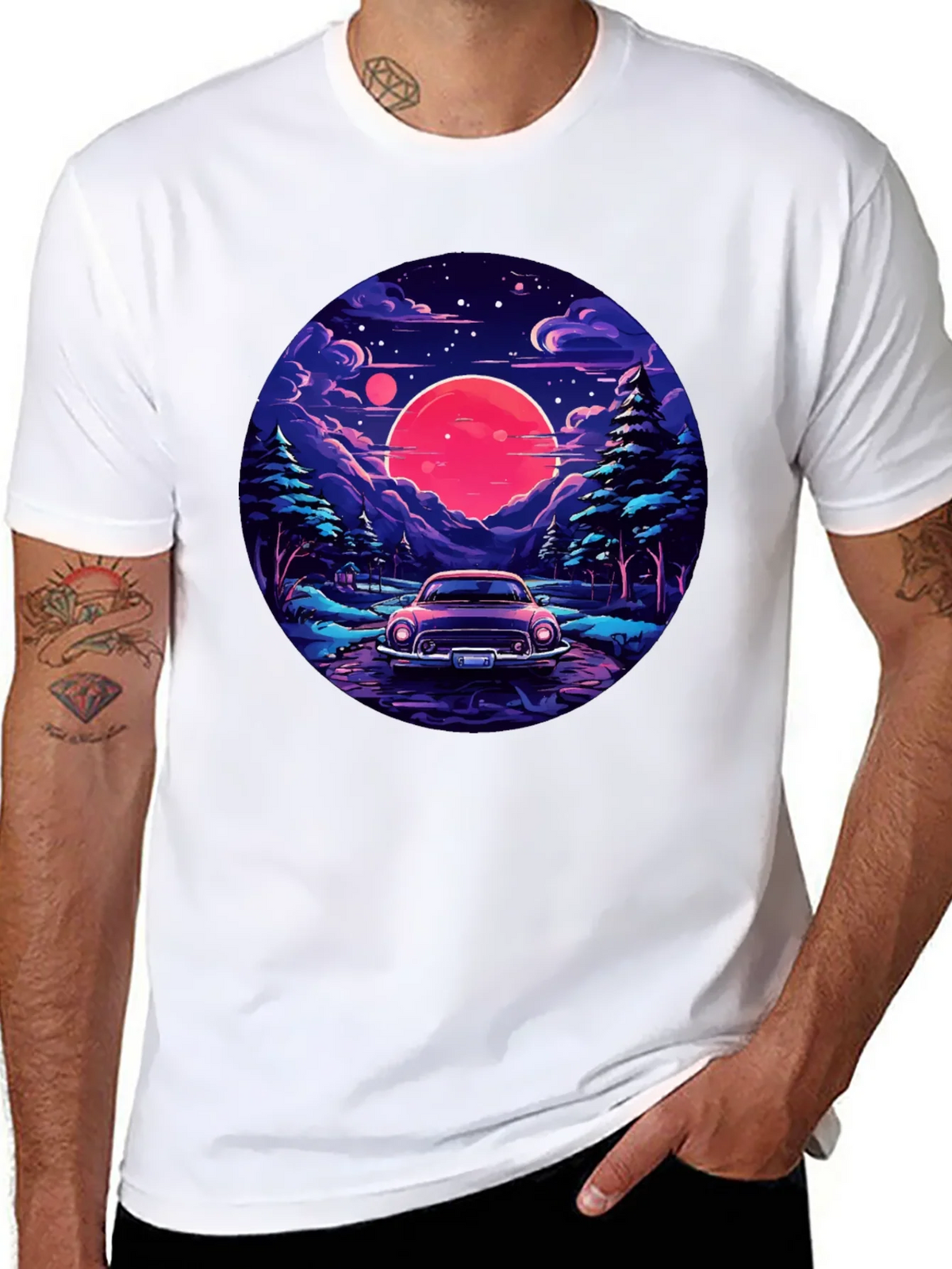 Retro Car & Sunset T-Shirt product image 10
