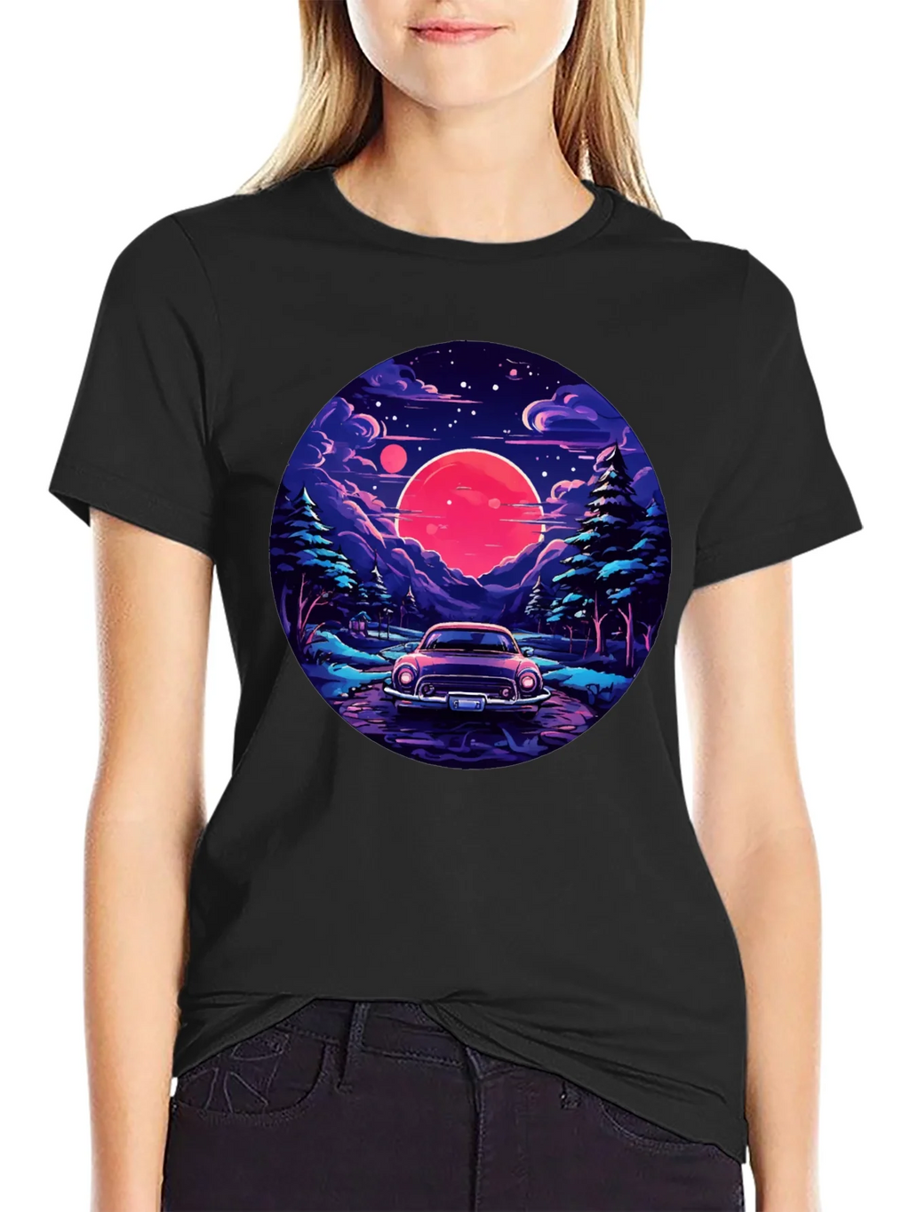 Retro Car & Sunset T-Shirt product image 5
