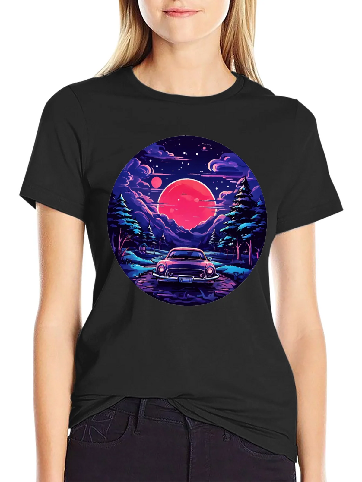 Retro Car & Sunset T-Shirt product image 5
