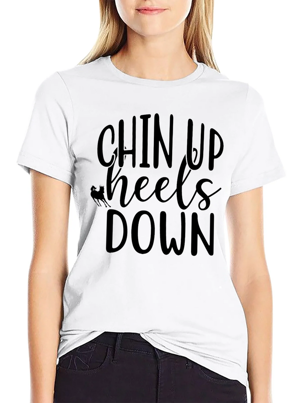 Chin Up Heels Down Black T-Shirt product image 11