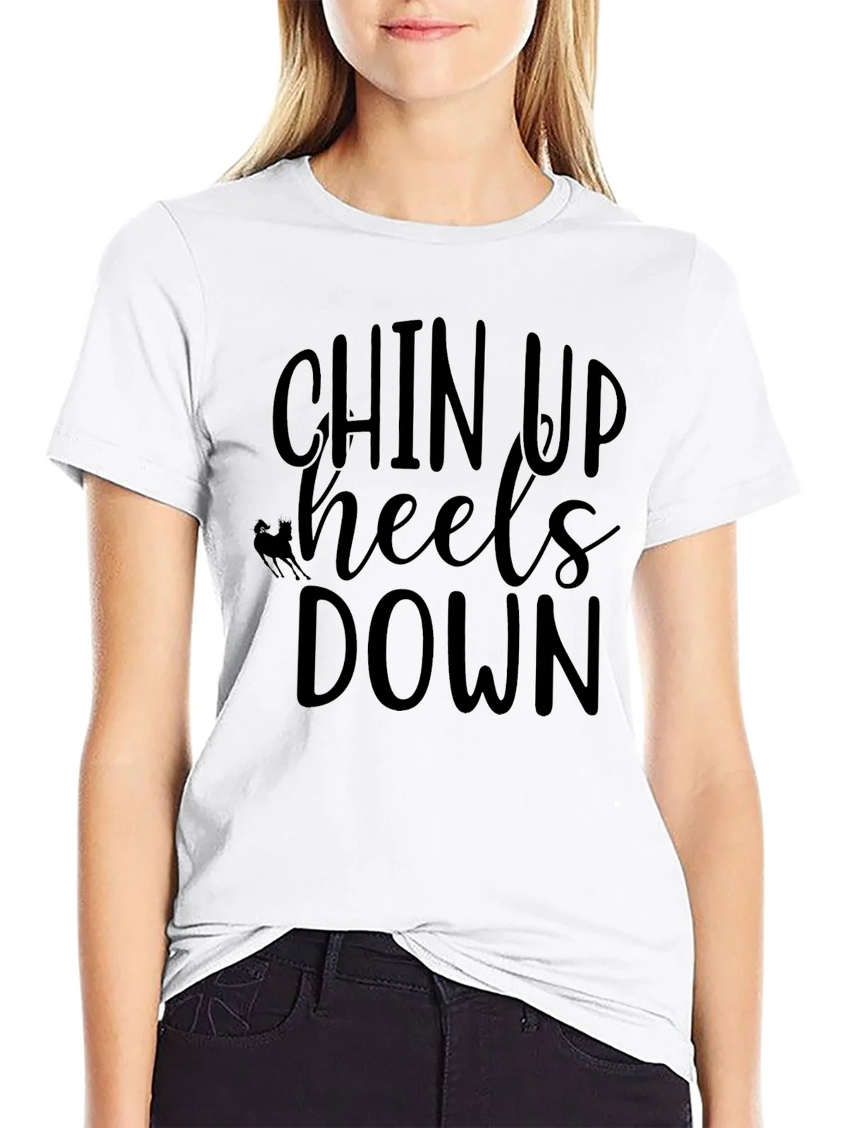 Chin Up Heels Down Black T-Shirt product image 11