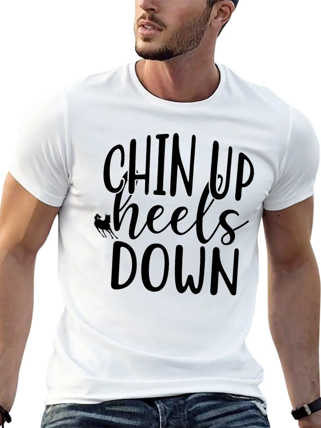 Chin Up Heels Down Black T-Shirt product image 4