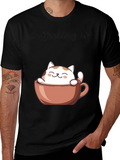 Coffeeling It T-Shirt - Cute Cat in Coffee Cup