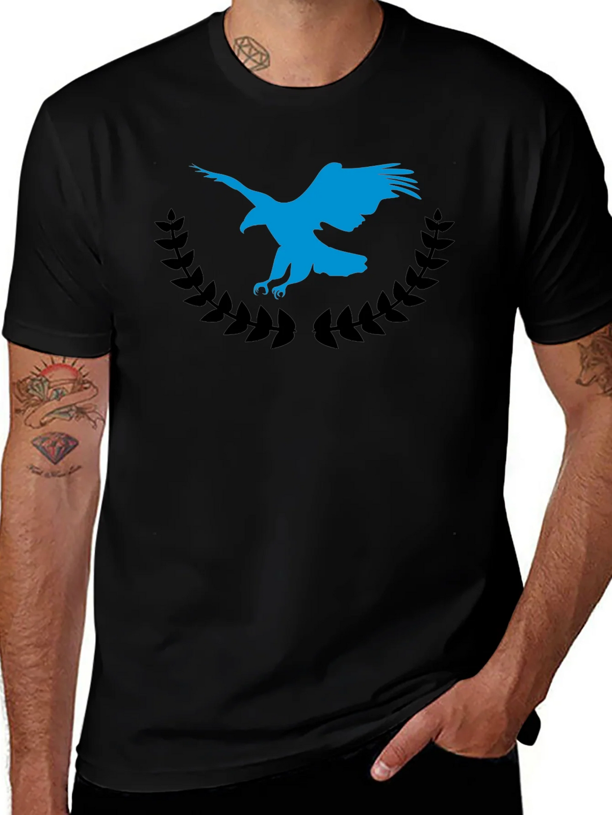 Eagle Crest Graphic Tee - Soft Black Cotton Blend product image 1