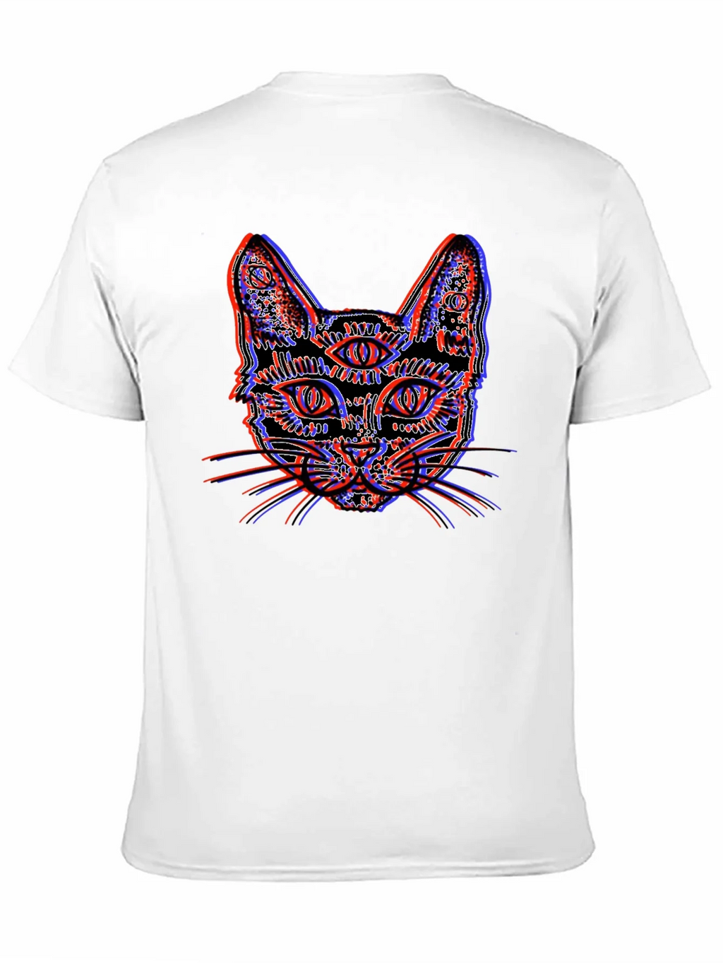 Psychedelic Cat Graphic Tee - Unique 3D Effect Design product image 1