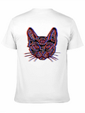 Psychedelic Cat Graphic Tee - Unique 3D Effect Design product image 1