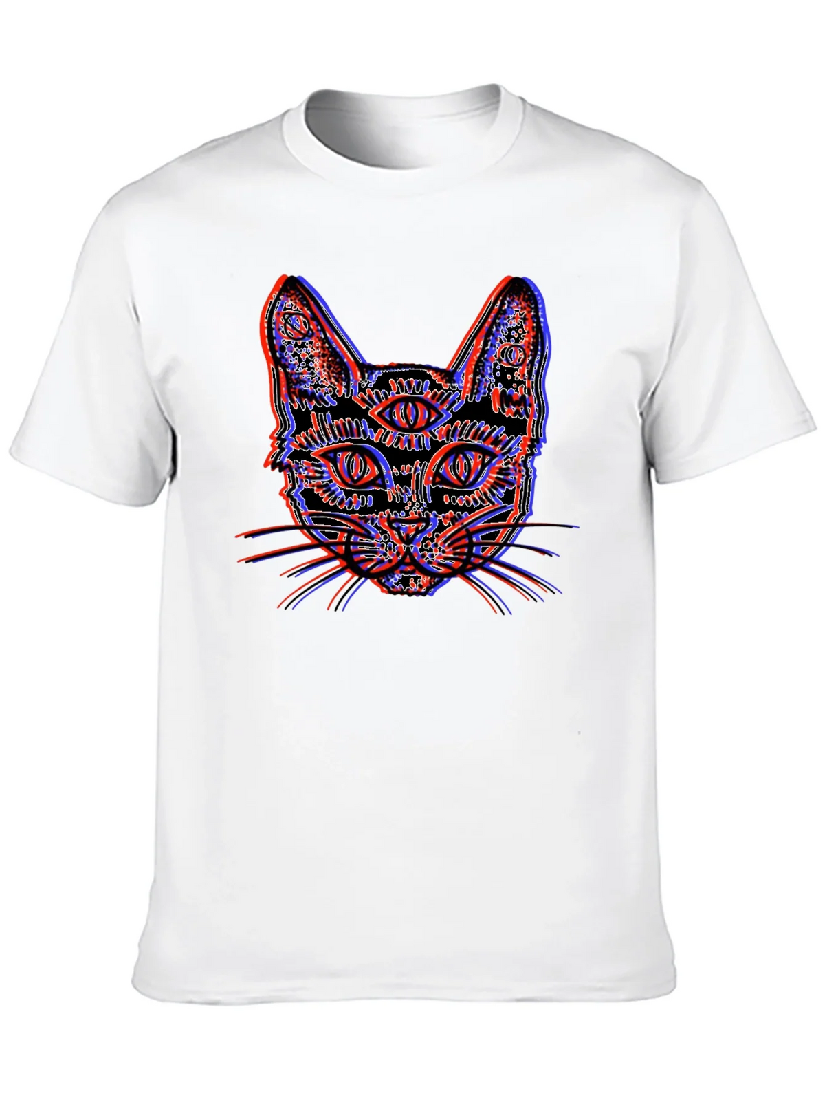 Psychedelic Cat Graphic Tee - Unique 3D Effect Design product image 6