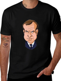 Macron Caricature T-Shirt - Black Cotton Tee product image 1