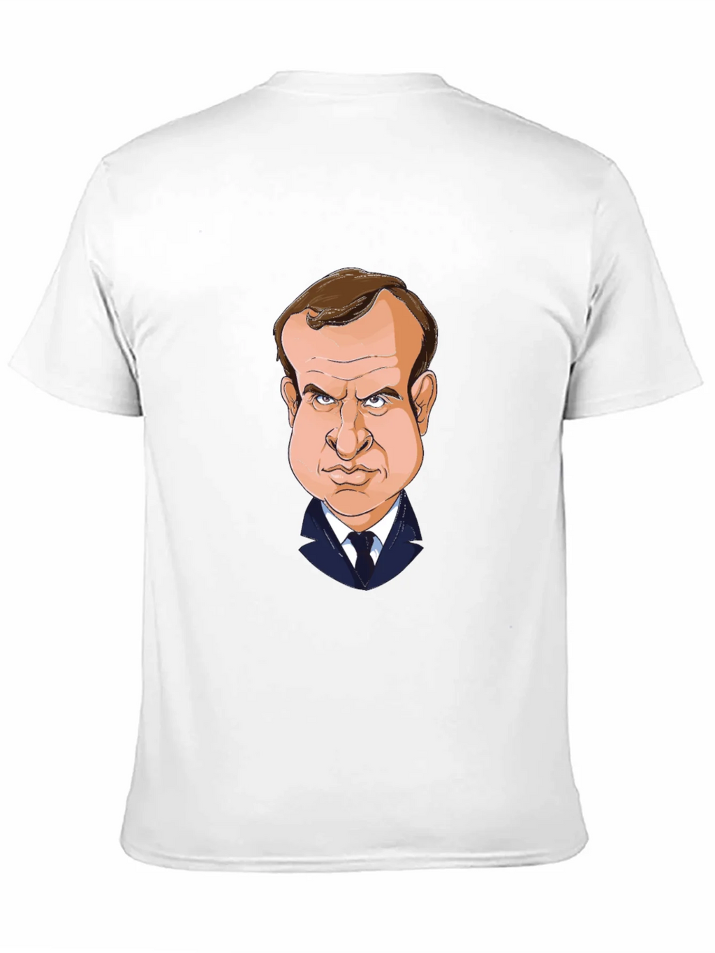 Macron Caricature T-Shirt - Black Cotton Tee product image 2