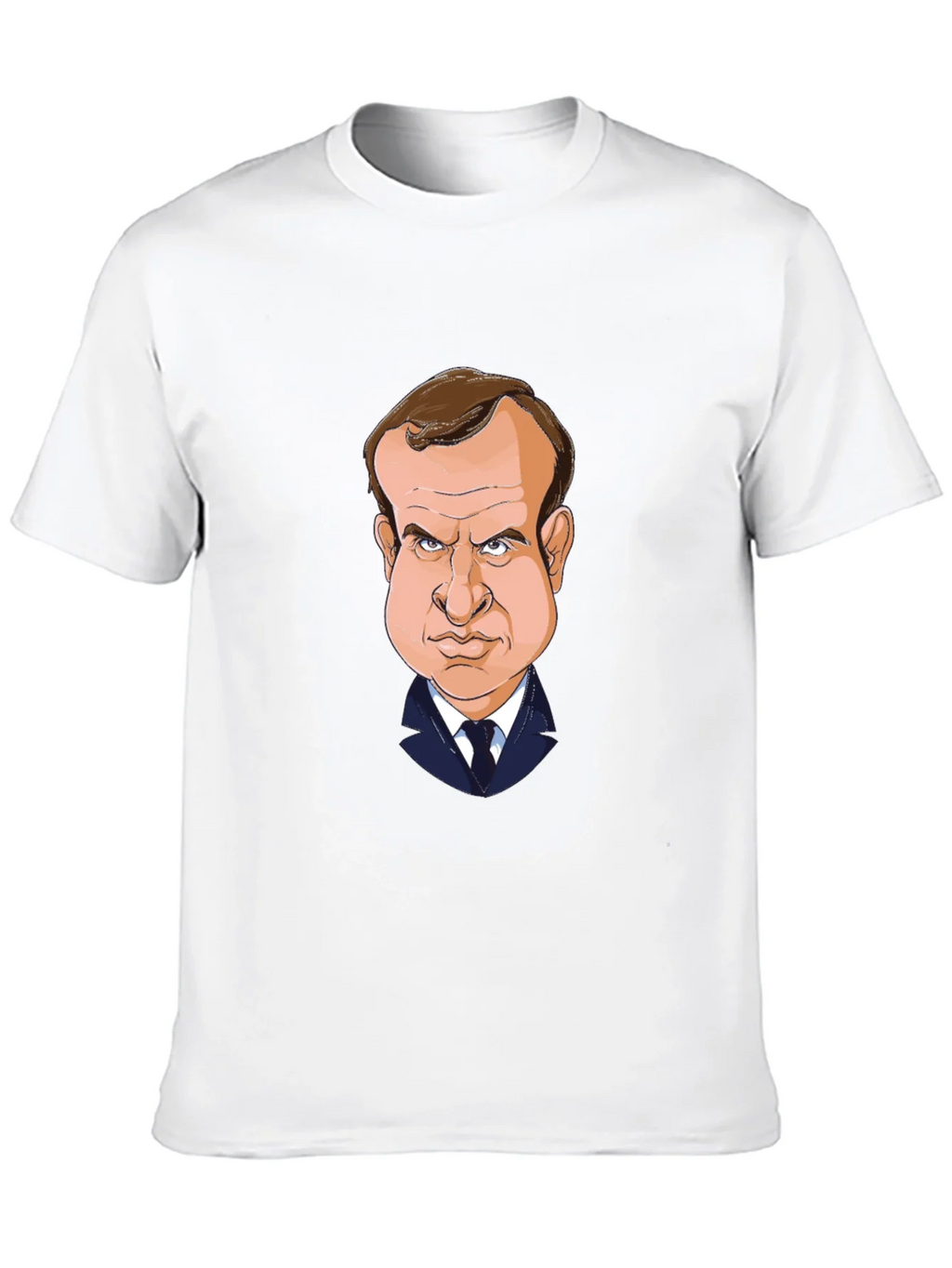 Macron Caricature T-Shirt - Black Cotton Tee product image 12