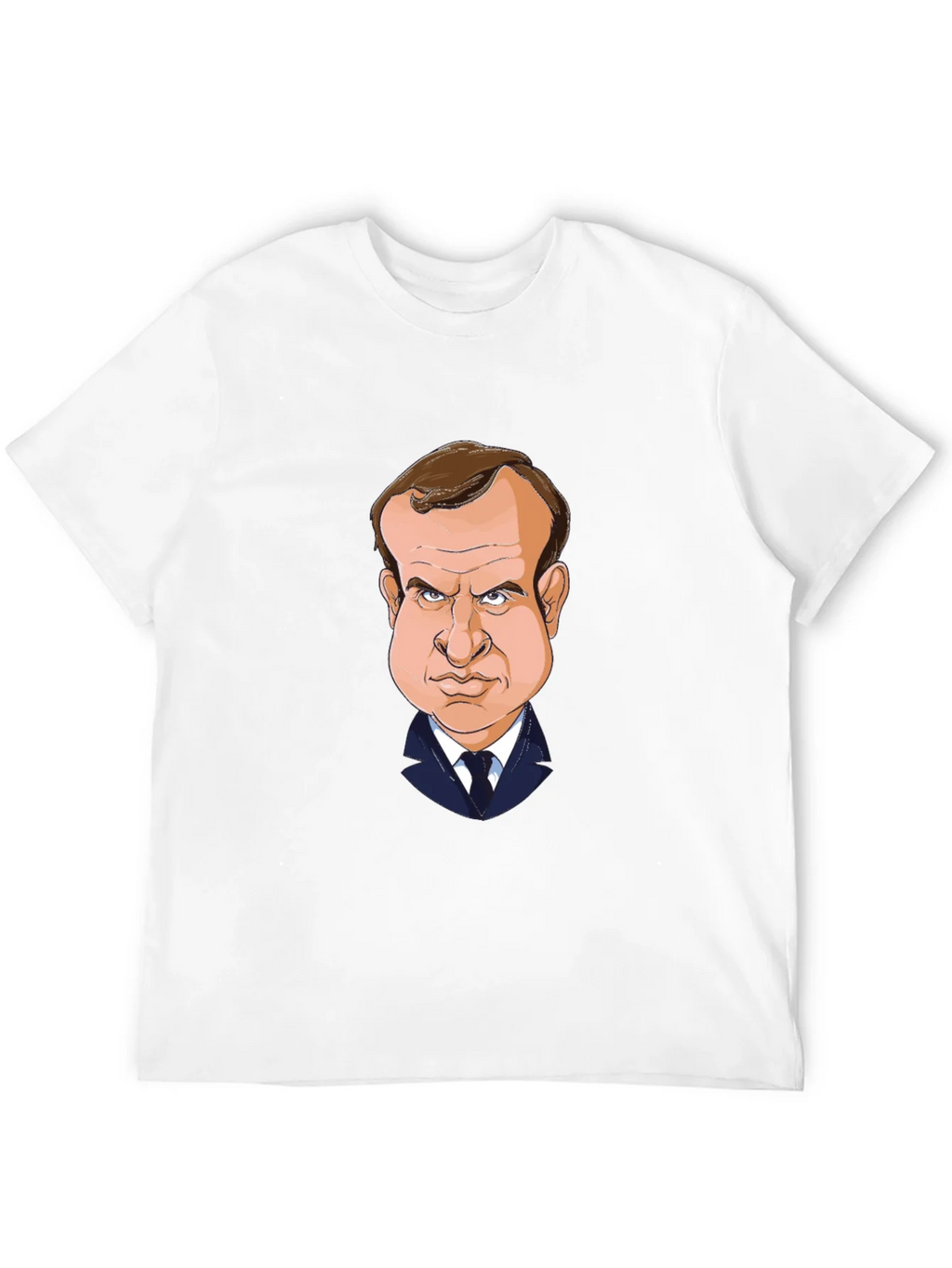 Macron Caricature T-Shirt - Black Cotton Tee product image 3