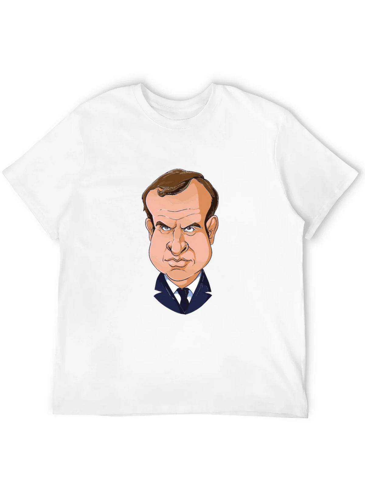 Macron Caricature T-Shirt - Black Cotton Tee product image 3