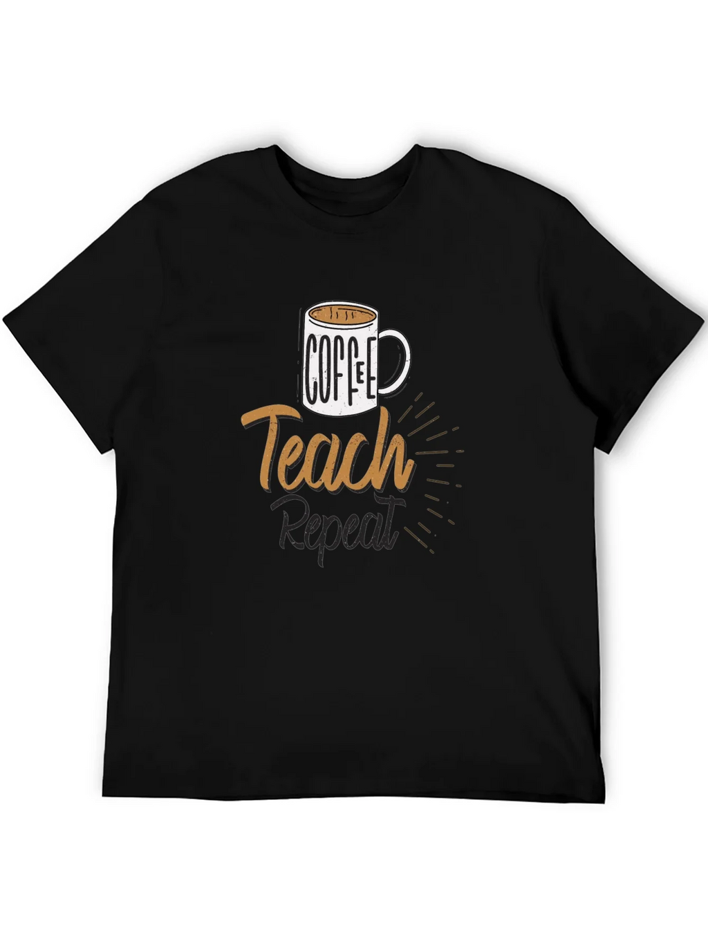 Coffee Teach Repeat T-Shirt - Black product image 8