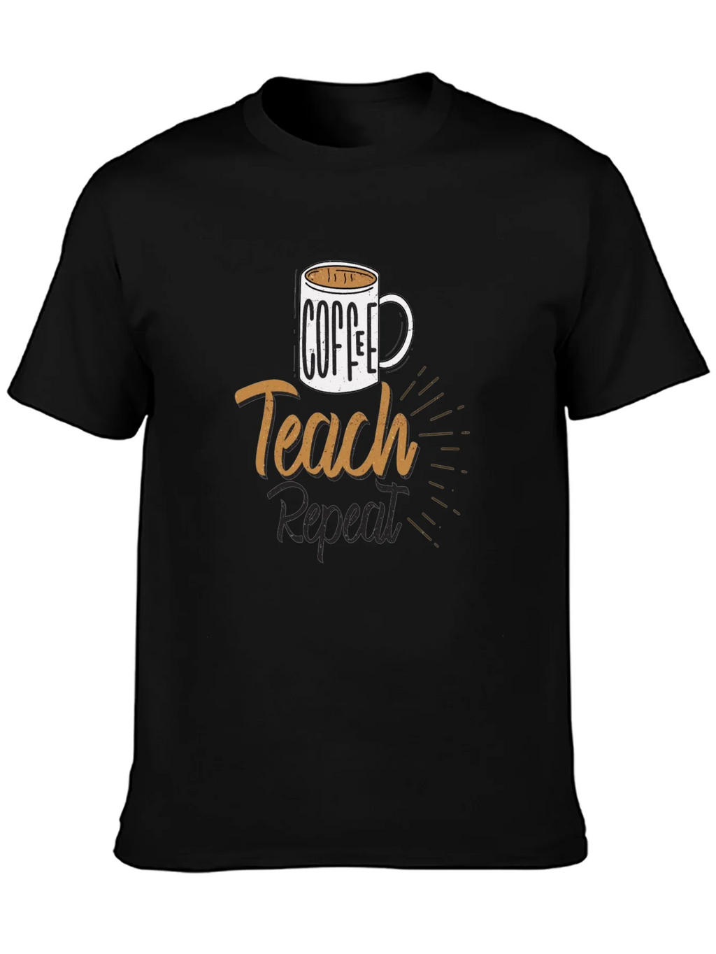 Coffee Teach Repeat T-Shirt - Black product image 6