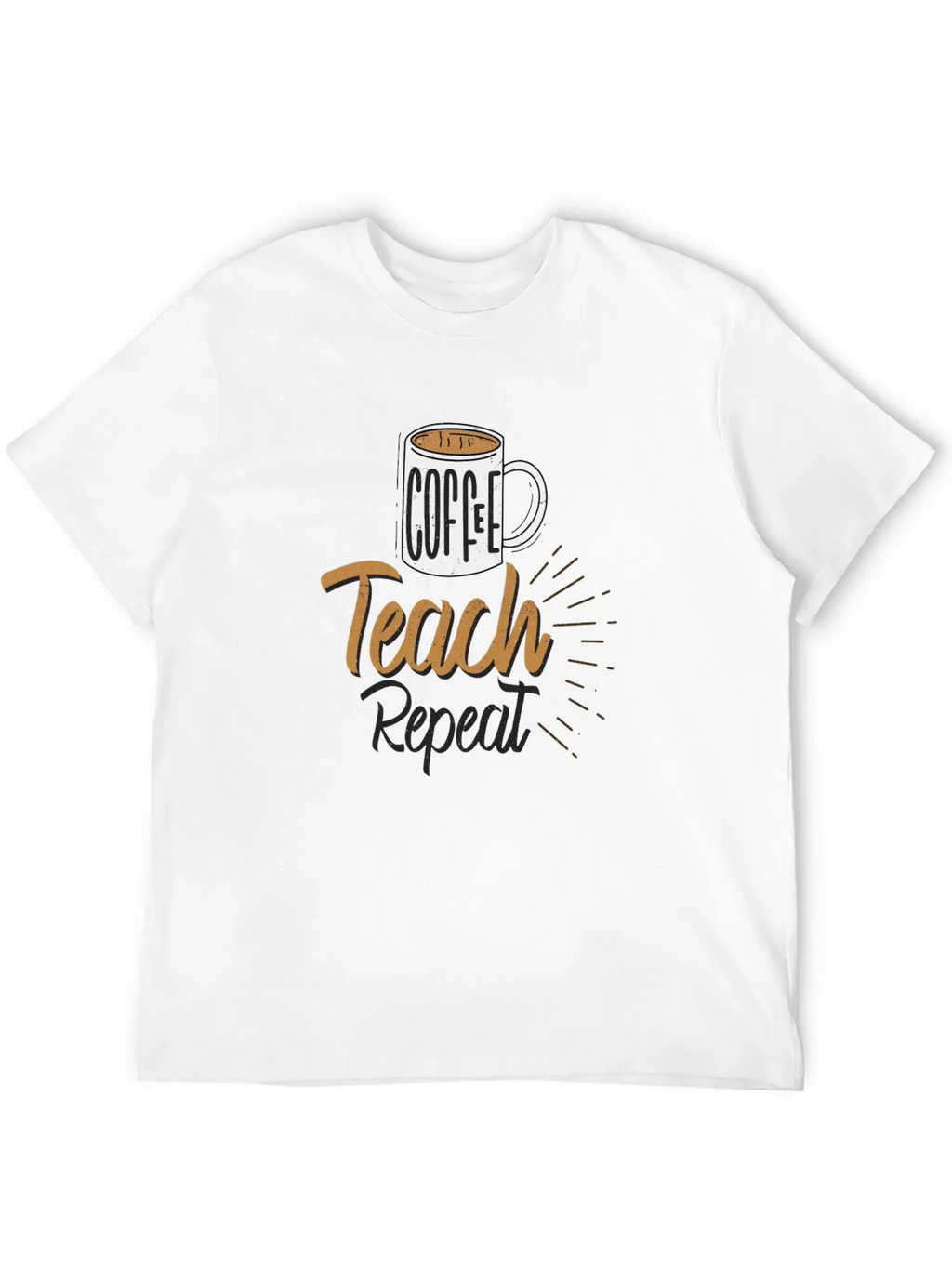 Coffee Teach Repeat T-Shirt - Black product image 3