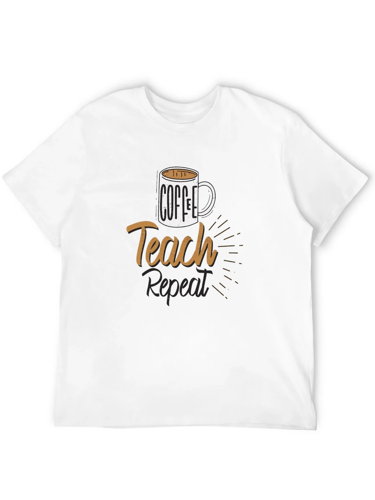 Coffee Teach Repeat T-Shirt - Black product image 3