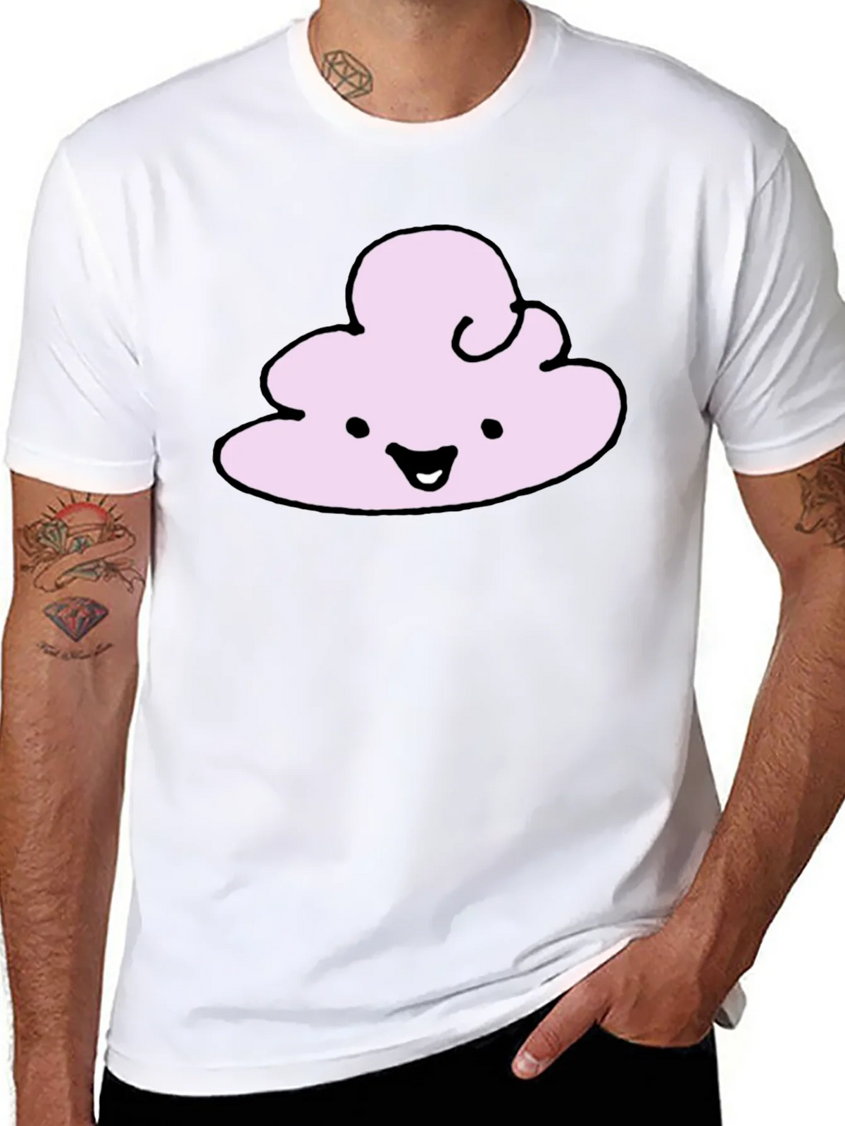 Cute Cloud Graphic T-Shirt - Black Cotton Tee product image 10