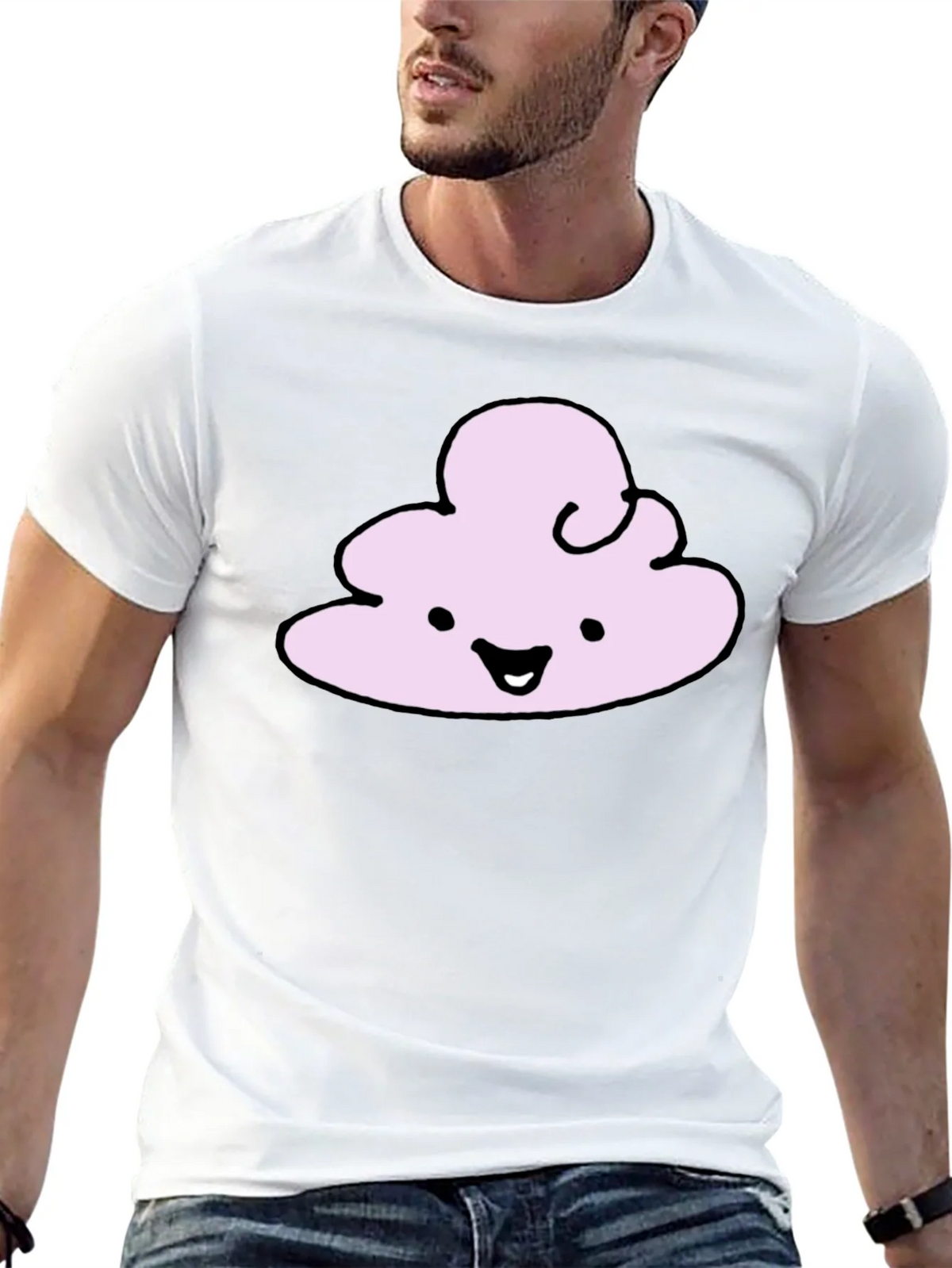 Cute Cloud Graphic T-Shirt - Black Cotton Tee product image 4