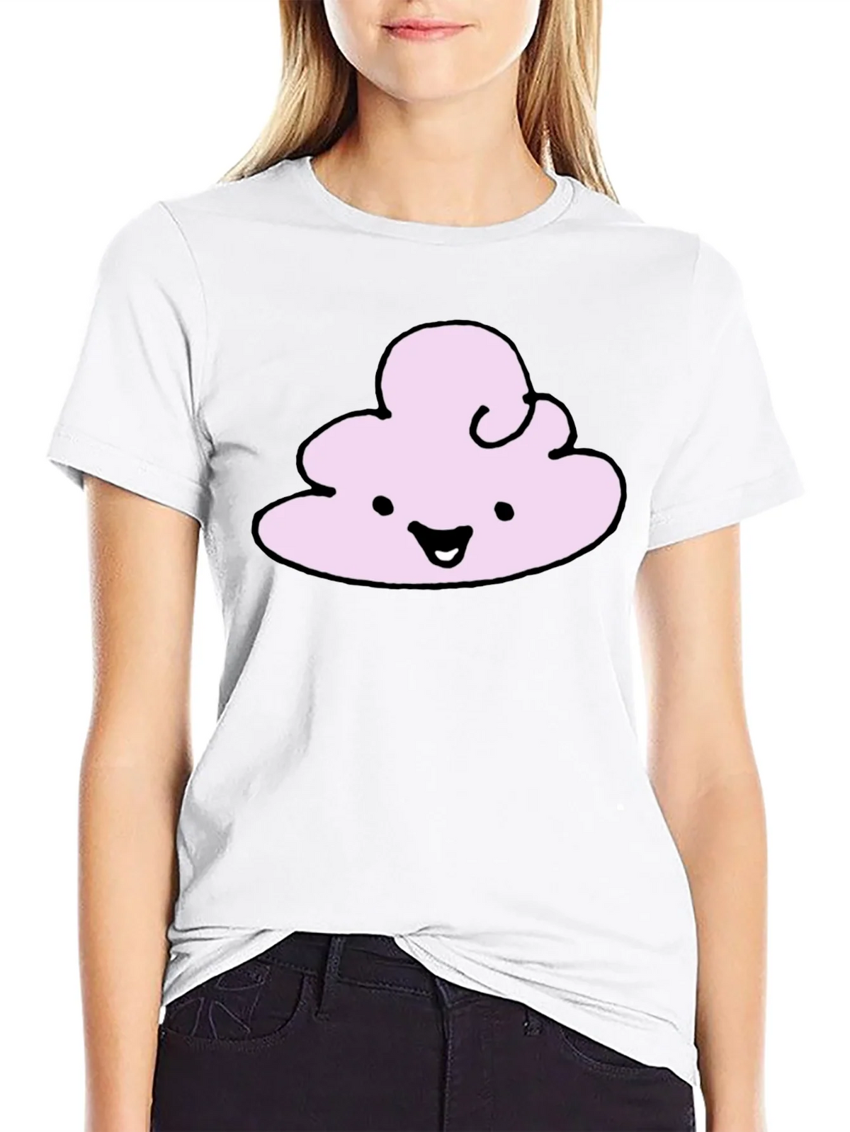 Cute Cloud Graphic T-Shirt - Black Cotton Tee product image 11