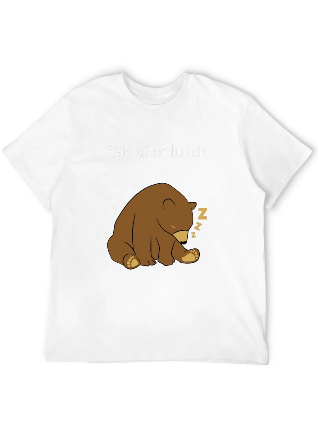 Funny Sleeping Bear Graphic Tee - Me After Lunch product image 3