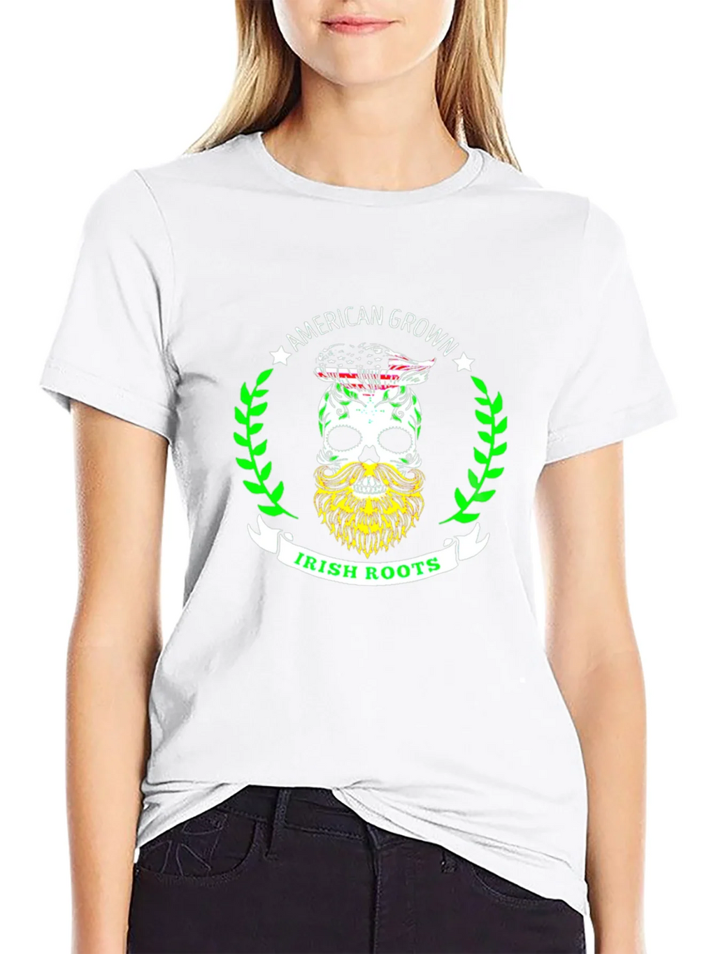 American Grown Irish Roots Skull Graphic Tee product image 11