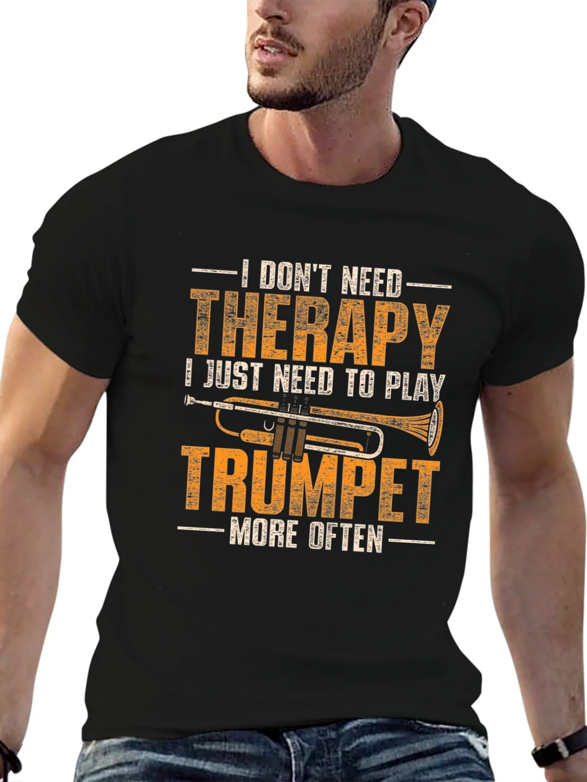 Trumpet Therapy T-Shirt - Musicians Humor Tee product image 9