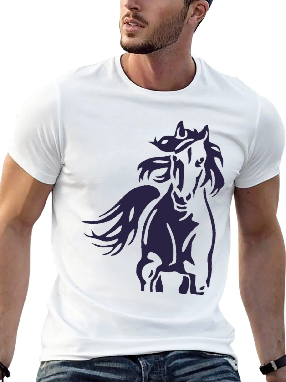 Black Horse Graphic T-Shirt - Stylish Mens Tee product image 4