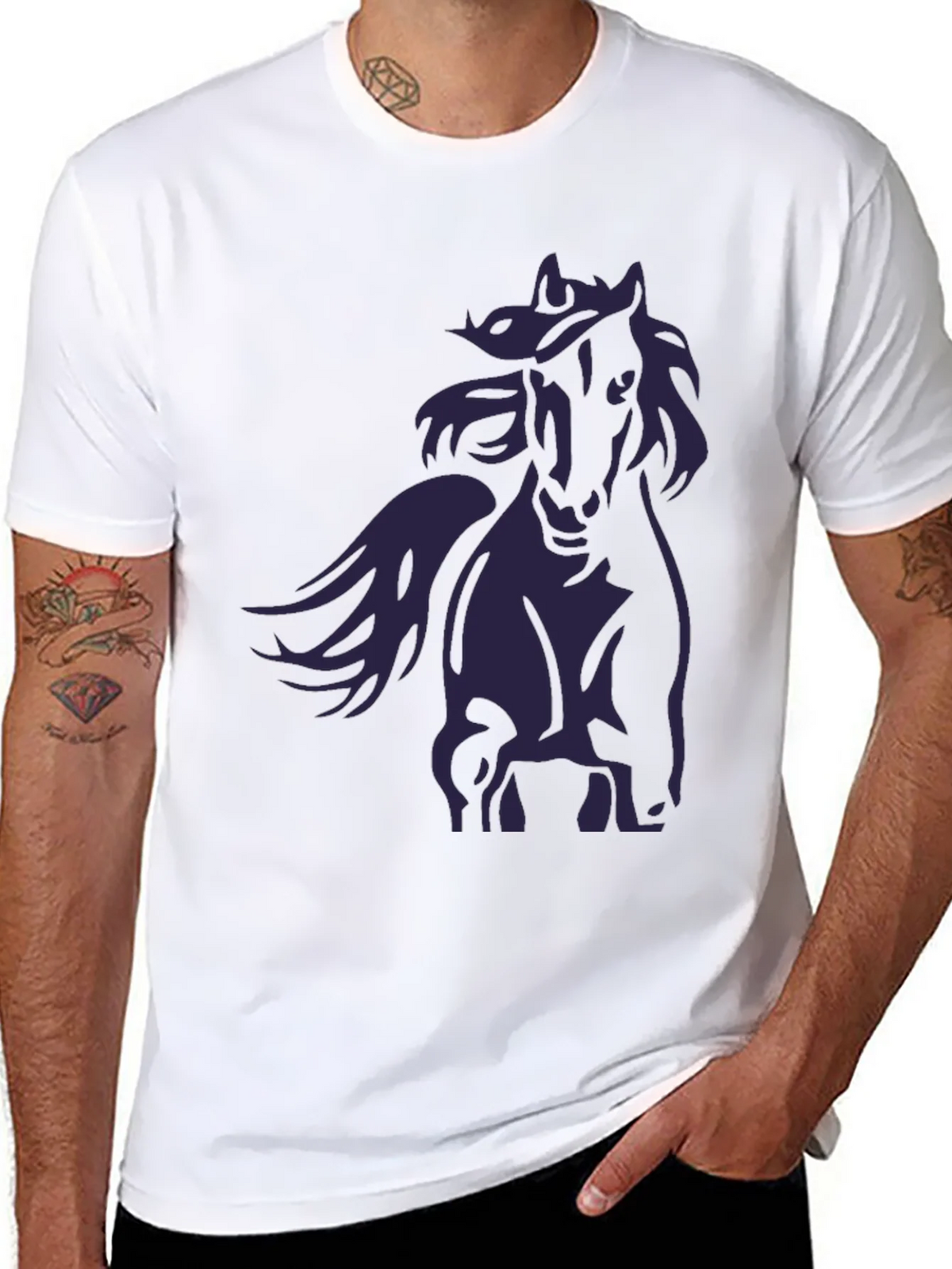 Black Horse Graphic T-Shirt - Stylish Mens Tee product image 10