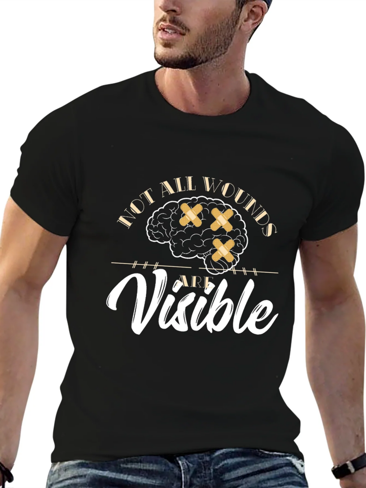 Mental Health Awareness Graphic Tee - Not All Wounds Visible product image 9