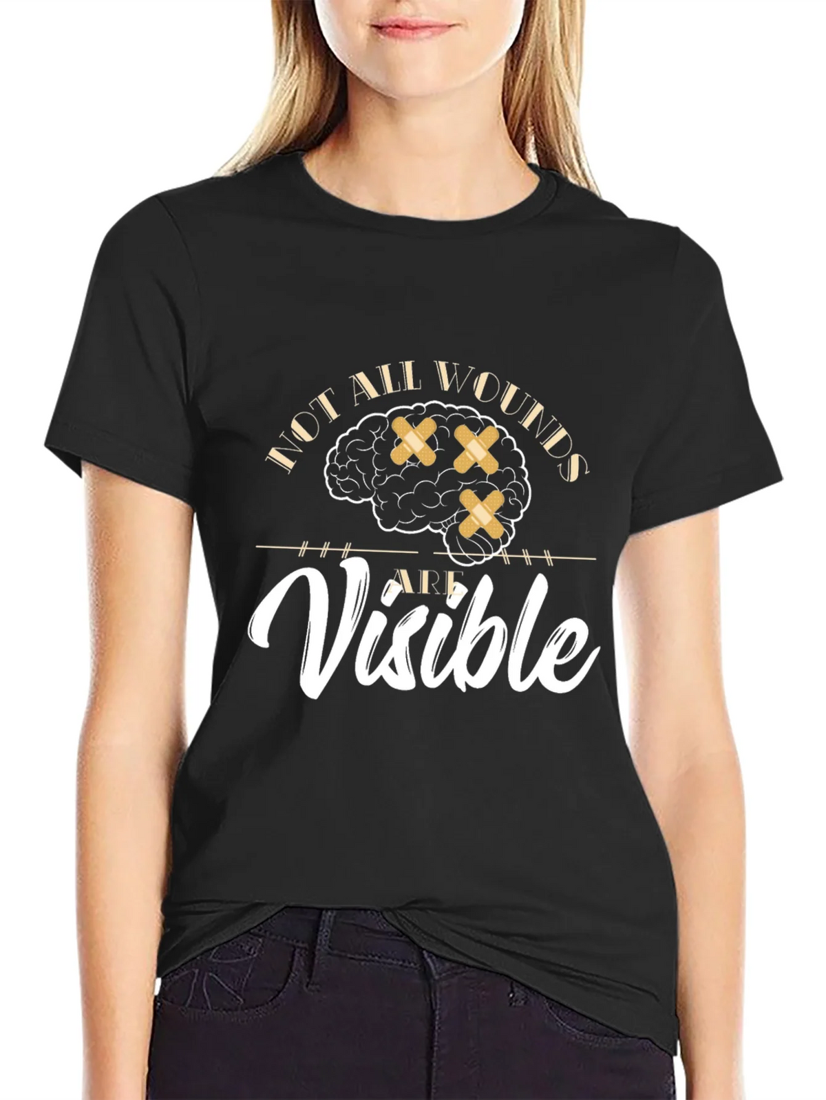 Mental Health Awareness Graphic Tee - Not All Wounds Visible product image 5