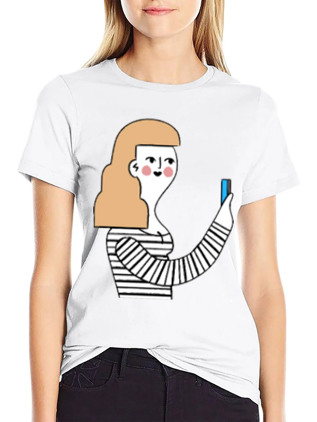 Quirky Graphic Tee - Stylish Cartoon Woman product image 11
