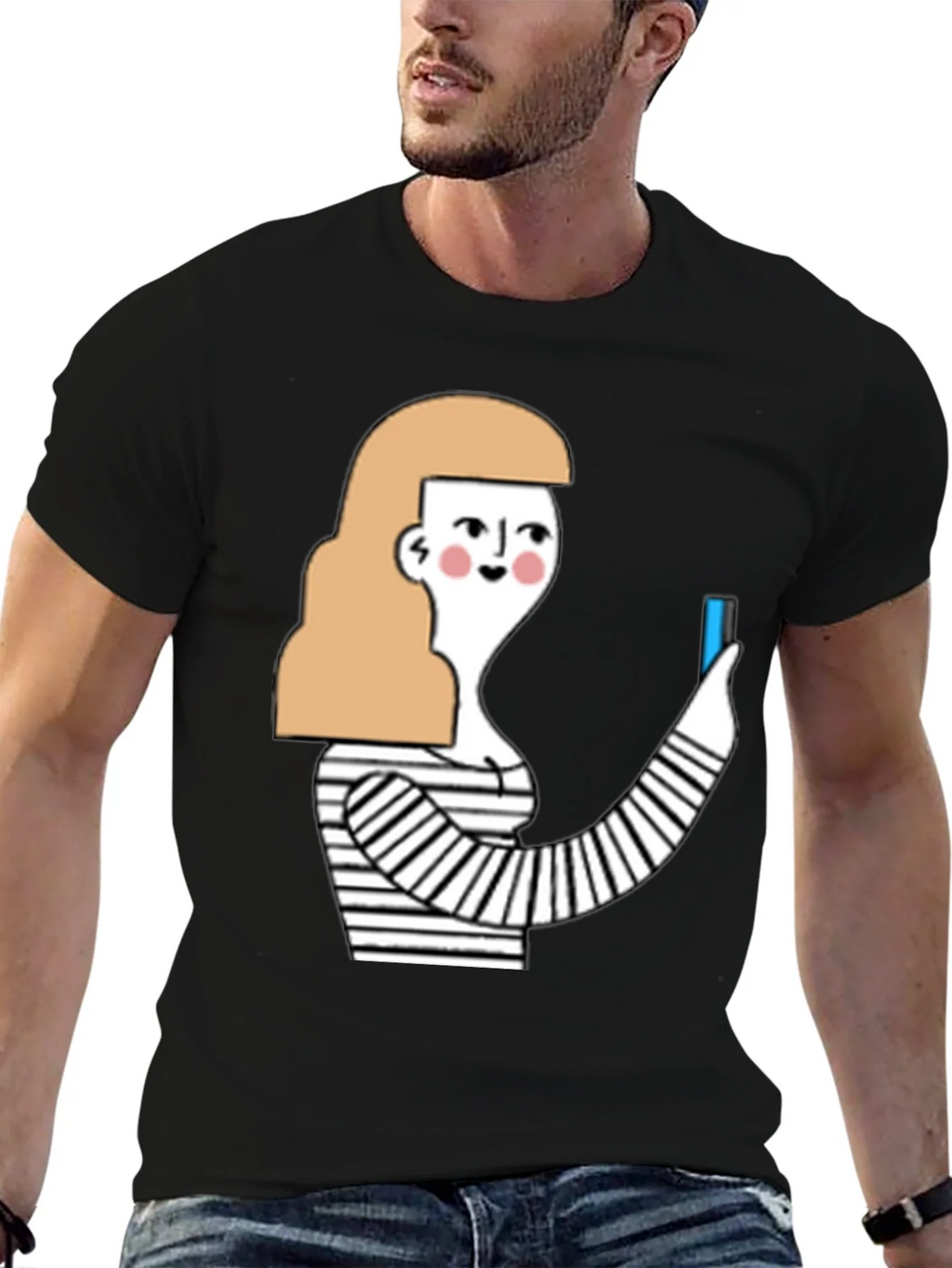 Quirky Graphic Tee - Stylish Cartoon Woman product image 9