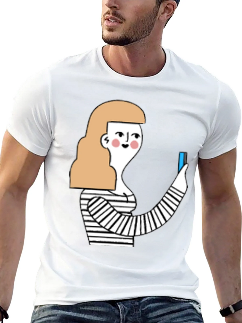 Quirky Graphic Tee - Stylish Cartoon Woman product image 4
