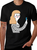 Quirky Graphic Tee - Stylish Cartoon Woman product image 1